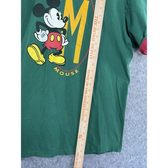 VTG The Disney Store Shirt Men’s XL Green Red Mickey Mouse Short Sleeve Double - Picture 9 of 11